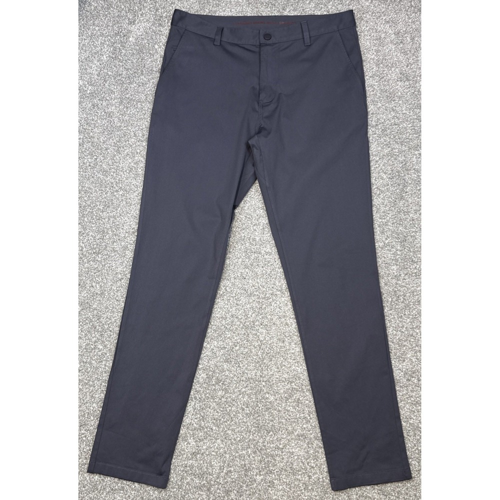 Rhone Performance Pants‎ Men 33 Blue Gray Stretch Travel Golf Casual Zip Pocket